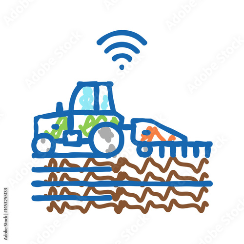 tillage smart farm agriculture icon doodle illustration