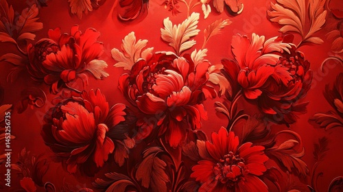 Red Floral Wallpaper Design - Luxury Home Decor red vintage wallpaper