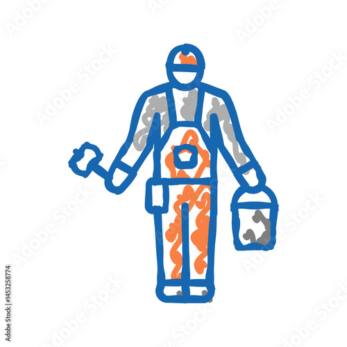 builder tool repair icon doodle illustration