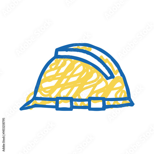 helmet tool repair icon doodle illustration