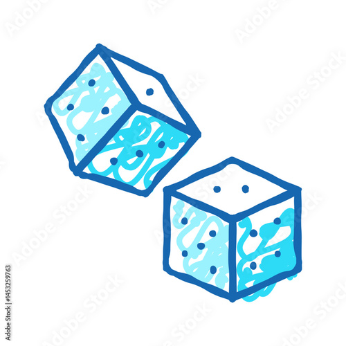 dice slot game icon doodle illustration