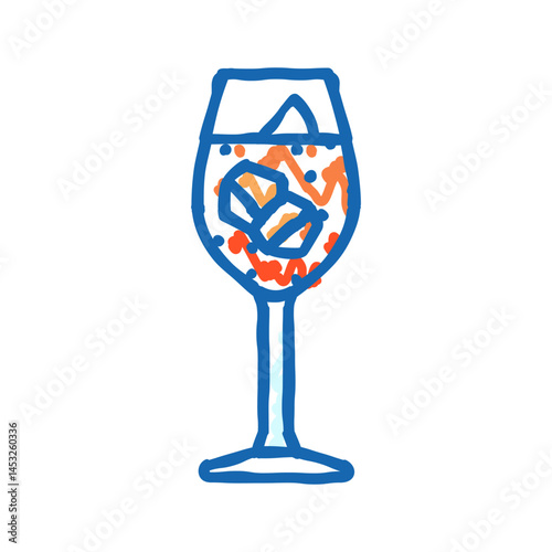 spritz cocktail glass drink icon doodle illustration