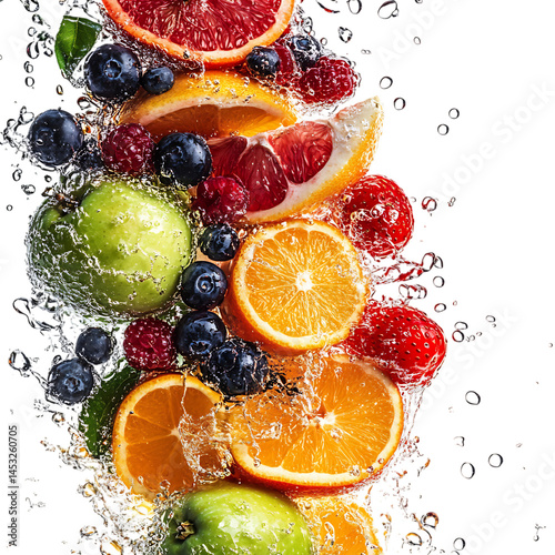 Radiant Crisp Creation III Dynamic Mix of Citrus Ber Isolated on Transparent Background photo