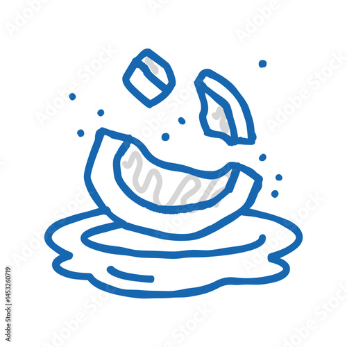 white coconut coco icon doodle illustration