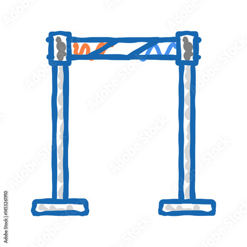 tape barrier stand icon doodle illustration