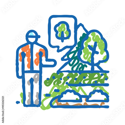 landscaping garden icon doodle illustration