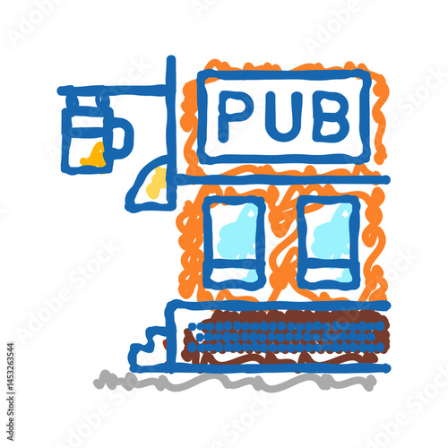 pub beer drink icon doodle illustration