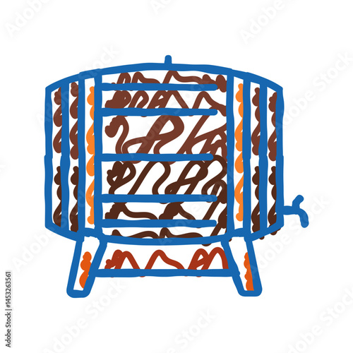 barrel beer drink icon doodle illustration