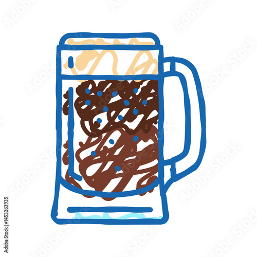 porter beer glass icon doodle illustration