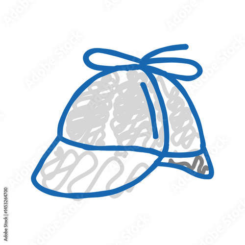 deerstalker hat cap icon doodle illustration