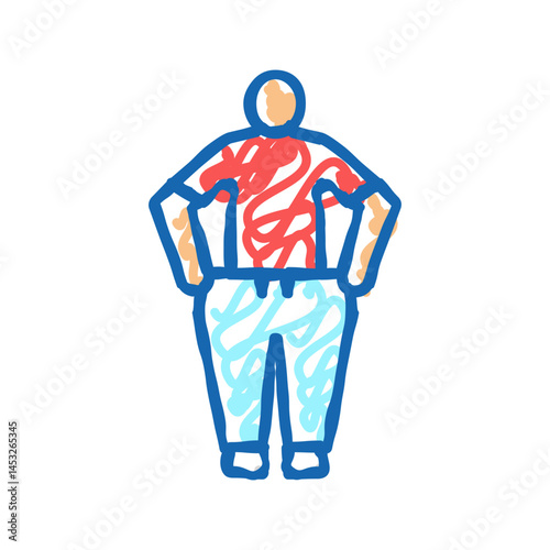 weight loss hiv symptom icon doodle illustration