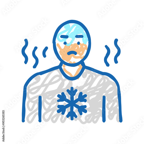 chills hiv symptom icon doodle illustration