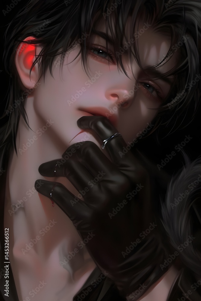 Fototapeta premium handsome man illustration, generation AI 