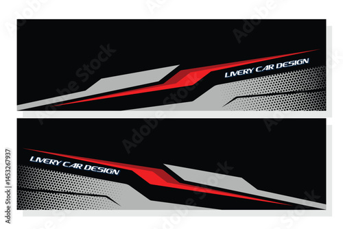 car livery design vector with grey colors. Graphic abstract stripe racing background kit designs for wrap vehicle EPS 10