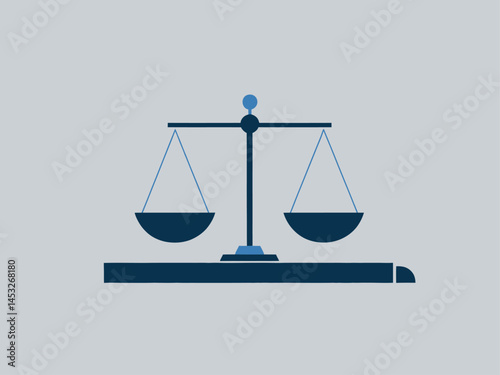 Stylized Balance Scale Icon on Gray Background