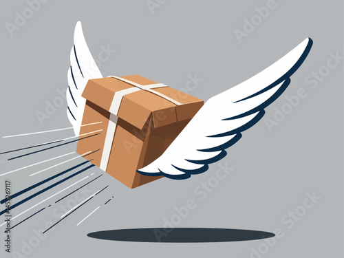Cardboard Box with White Wings