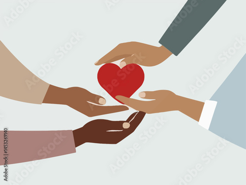 Heart Held by Hands Illustration