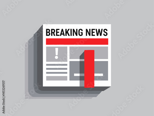 Urgent Information Alert: Breaking News Symbol
