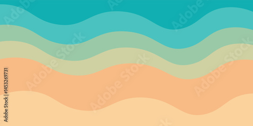 template with abstract sketchy striped sea image vector illustration