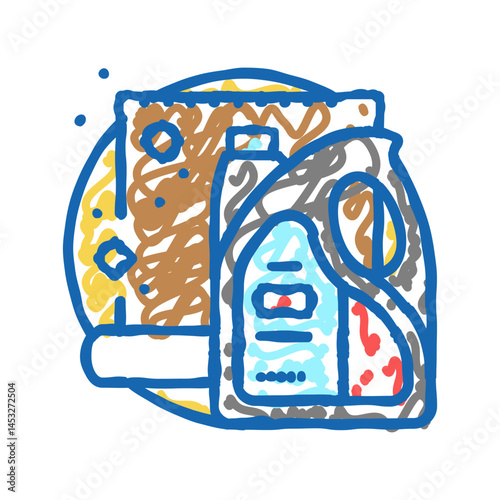 carpet cleaner detergent icon doodle illustration