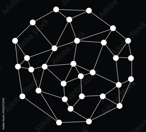 AI Connections Vector – Abstract Neural Network and Data Links – High-Tech Web of Information for Science and Digital Communication