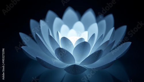 Glowing serenity: An enchanting depiction of an illuminated lotus blossom