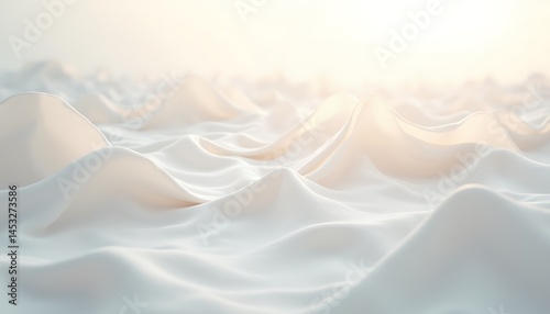 Serene abstract: Gentle white waves under soft light create a soothing atmosphere