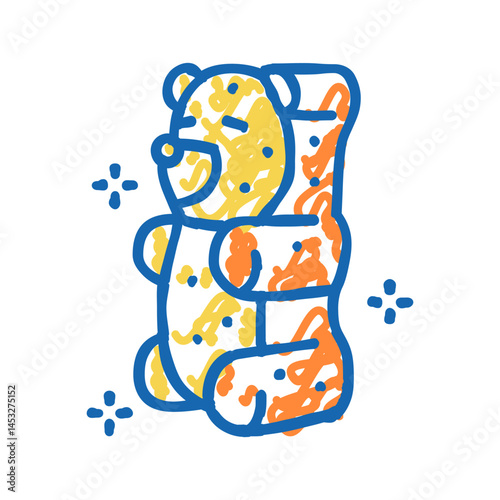 bear jelly candy gummy icon doodle illustration