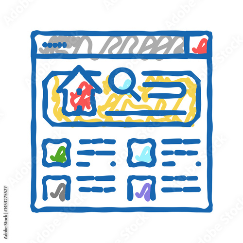 agency property estate home icon doodle illustration