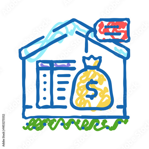 esther house property estate home icon doodle illustration