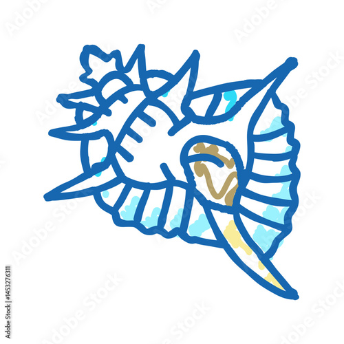murex sea shell beach icon doodle illustration