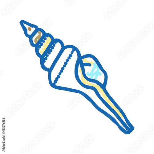 spindle sea shell beach icon doodle illustration