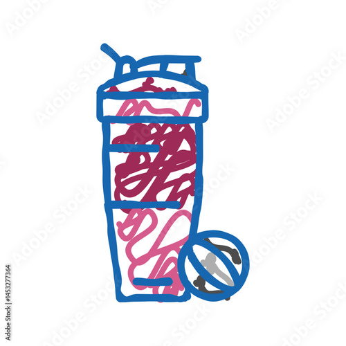 shaker smoothie fruit juice food icon doodle illustration