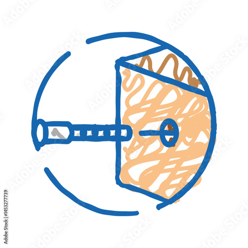 insert metal screw assembly furniture icon doodle illustration