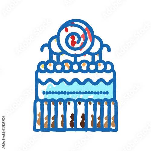 sweet cake food dessert icon doodle illustration