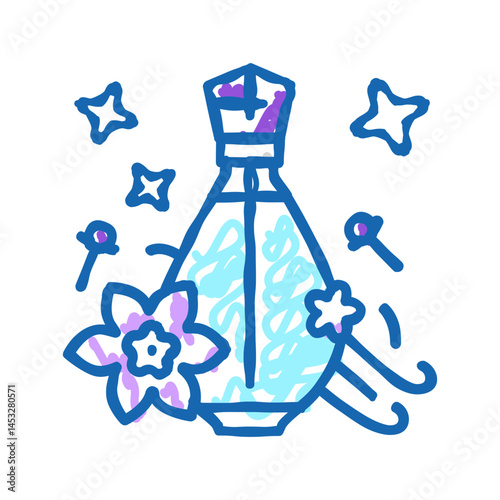 oriental notes perfume icon doodle illustration