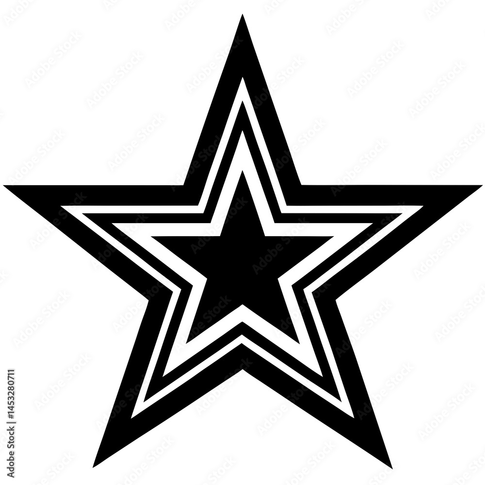 High-quality USA star silhouette—designed for 4th of July DIY, prints, and party decor.