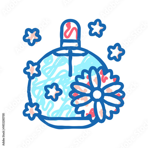 floral notes perfume icon doodle illustration