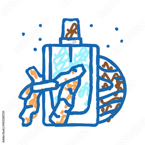 woody notes perfume icon doodle illustration