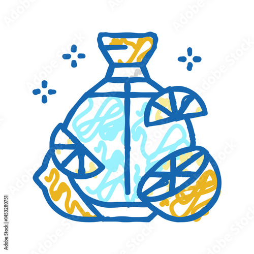 citrus notes perfume icon doodle illustration
