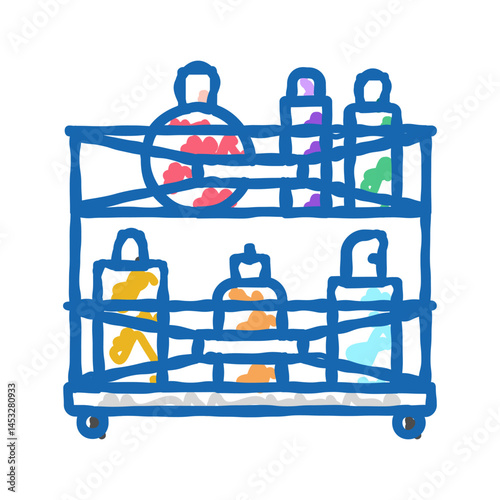 organizer perfume cosmetic icon doodle illustration
