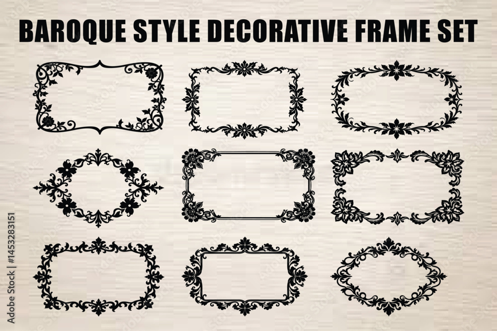 Fototapeta premium Laser floral Antique Frame Collection