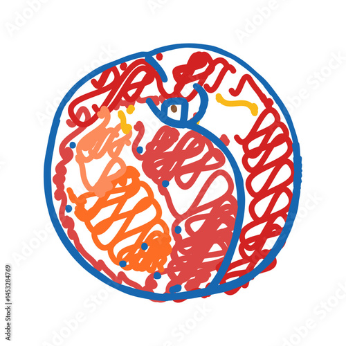 ripe nectarine icon doodle illustration