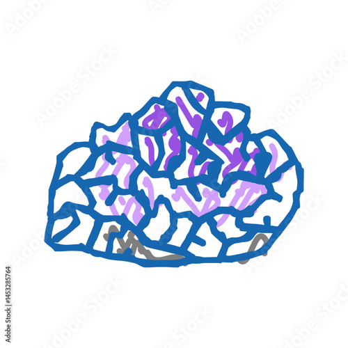 amethyst stone rock icon doodle illustration