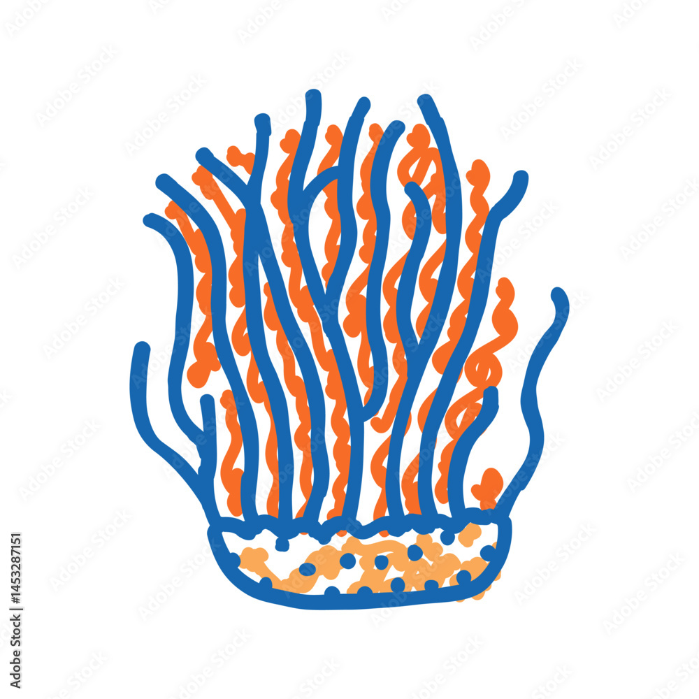 Fototapeta premium cordyceps mushroom icon doodle illustration