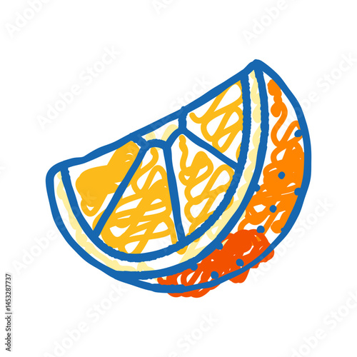 fresh orange slice icon doodle illustration