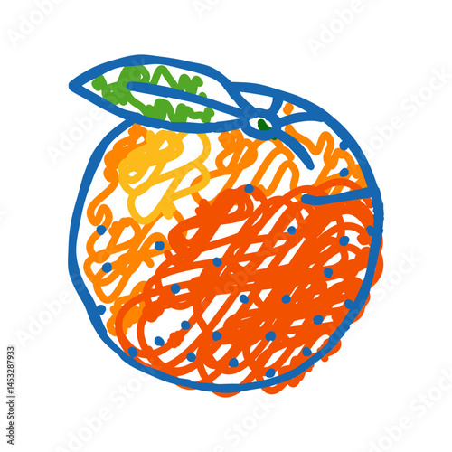 orange leaf icon doodle illustration