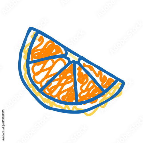 slice delicious orange icon doodle illustration