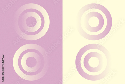 Wavy Curvy Circular and Circle Shapes and Designs Purple and Yellow Colors Grainy Texture Modern Abstract Background Geometric Background
