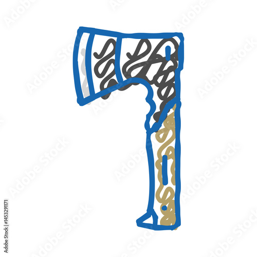 hunter axe tool icon doodle illustration